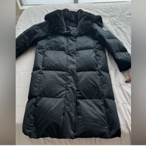 Banana Republic Women's size small Black Alps long satin puffer coat